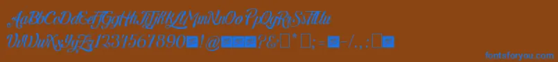 LetraHipsterPersonalUseByJuanCasco Font – Blue Fonts on Brown Background