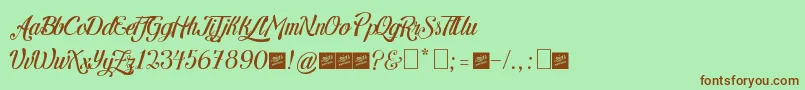 LetraHipsterPersonalUseByJuanCasco Font – Brown Fonts on Green Background