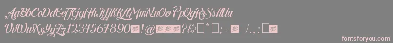 LetraHipsterPersonalUseByJuanCasco Font – Pink Fonts on Gray Background