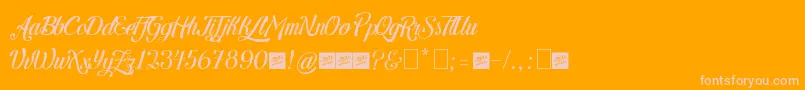 LetraHipsterPersonalUseByJuanCasco-Schriftart – Rosa Schriften auf orangefarbenem Hintergrund