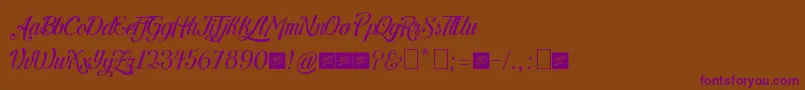 LetraHipsterPersonalUseByJuanCasco Font – Purple Fonts on Brown Background