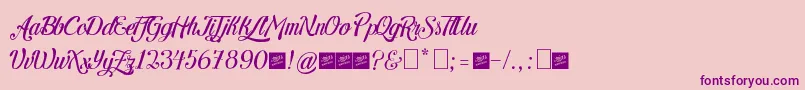 LetraHipsterPersonalUseByJuanCasco Font – Purple Fonts on Pink Background