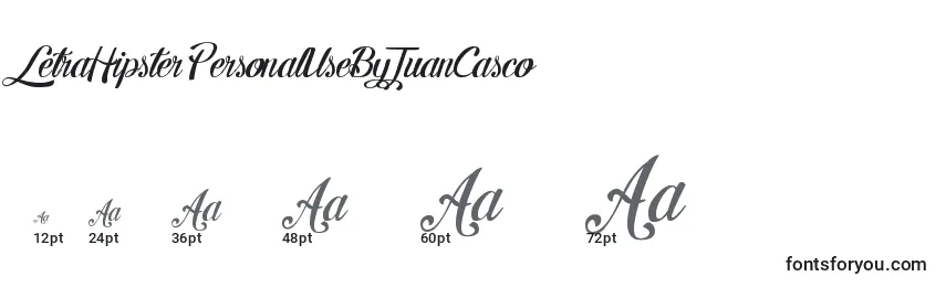 LetraHipsterPersonalUseByJuanCasco Font Sizes