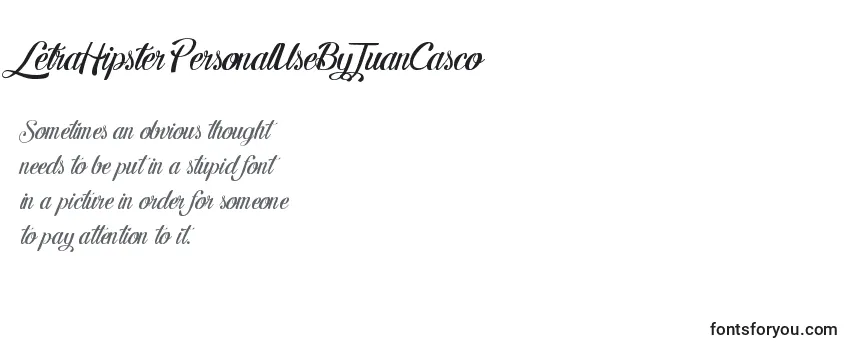 LetraHipsterPersonalUseByJuanCasco Font