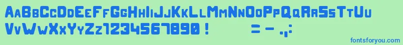 Blobb Font – Blue Fonts on Green Background