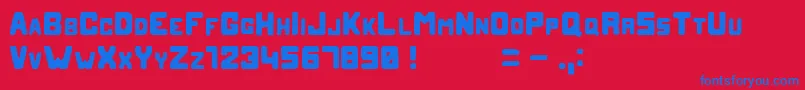 フォントBlobb – 赤い背景に青い文字