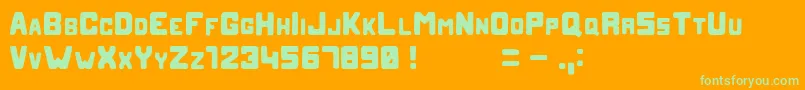フォントBlobb – オレンジの背景に緑のフォント