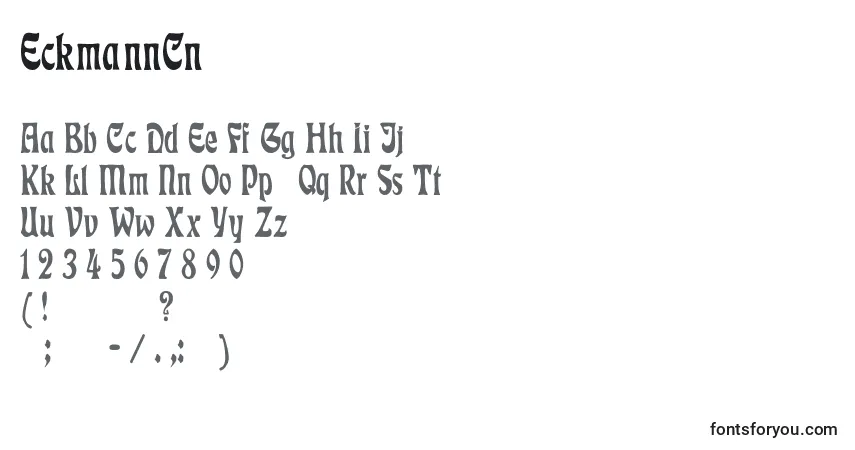 EckmannCn-fontti – aakkoset, numerot, erikoismerkit