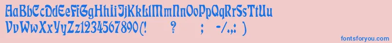EckmannCn Font – Blue Fonts on Pink Background