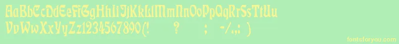 EckmannCn-fontti – keltaiset fontit vihreällä taustalla