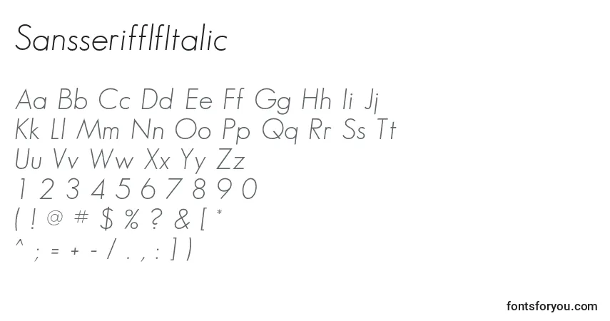 SansserifflfItalicフォント–アルファベット、数字、特殊文字
