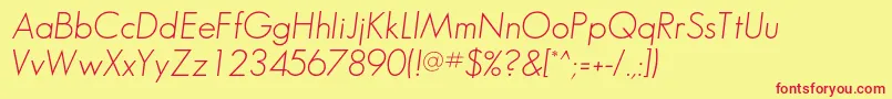 SansserifflfItalic Font – Red Fonts on Yellow Background