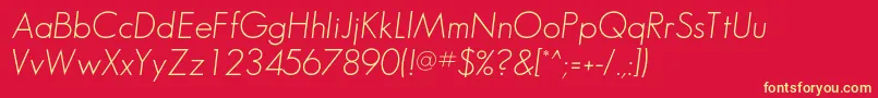 SansserifflfItalic Font – Yellow Fonts on Red Background