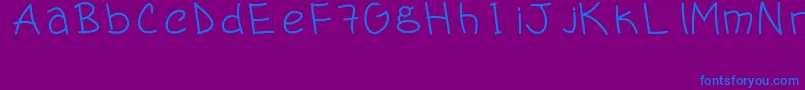 Handergus Font – Blue Fonts on Purple Background