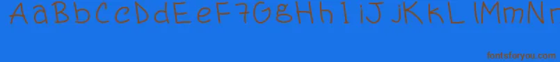 Handergus Font – Brown Fonts on Blue Background