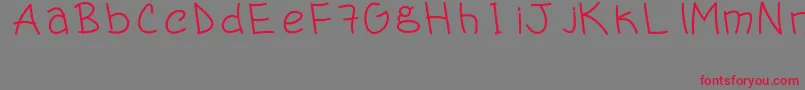 Handergus Font – Red Fonts on Gray Background
