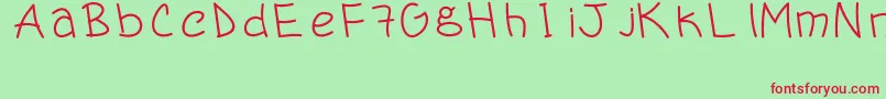 Fonte Handergus – fontes vermelhas em um fundo verde