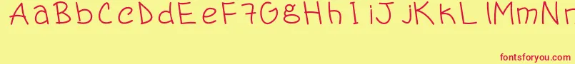 Handergus Font – Red Fonts on Yellow Background