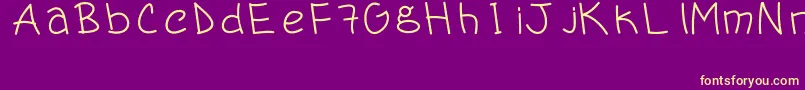 Handergus Font – Yellow Fonts on Purple Background