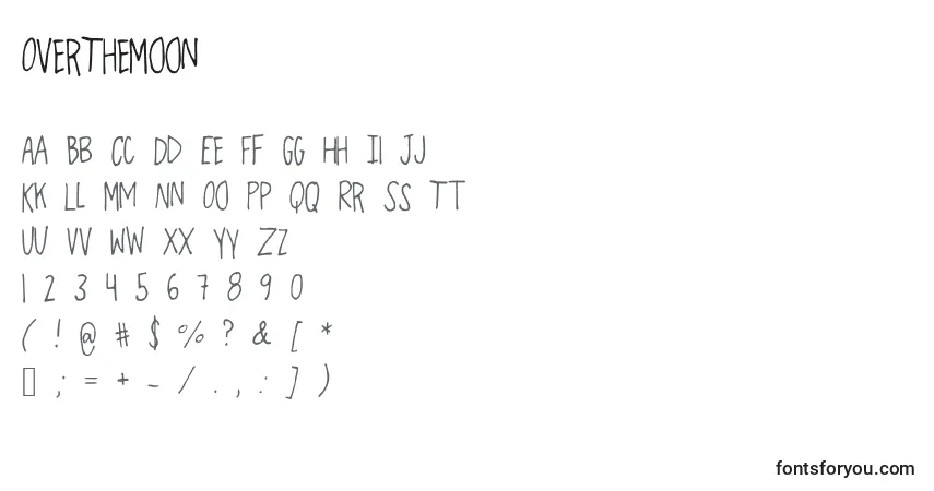 Czcionka OverTheMoon – alfabet, cyfry, specjalne znaki