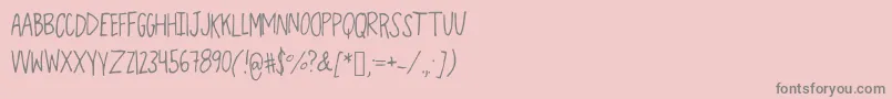 フォントOverTheMoon – ピンクの背景に灰色の文字