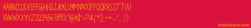 OverTheMoon Font – Orange Fonts on Red Background