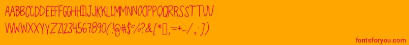 OverTheMoon Font – Red Fonts on Orange Background