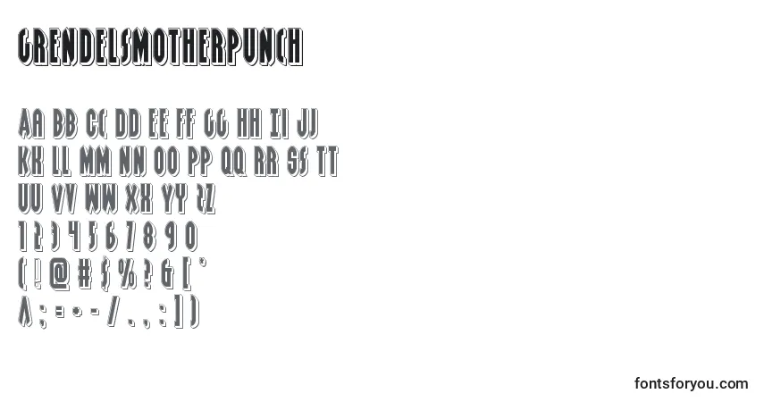 Grendelsmotherpunch Font – alphabet, numbers, special characters