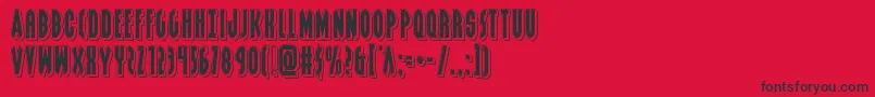 フォントGrendelsmotherpunch – 赤い背景に黒い文字