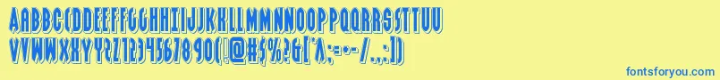 Grendelsmotherpunch Font – Blue Fonts on Yellow Background