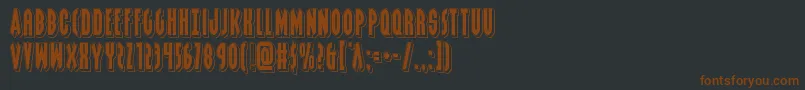 Grendelsmotherpunch-fontti – ruskeat fontit mustalla taustalla