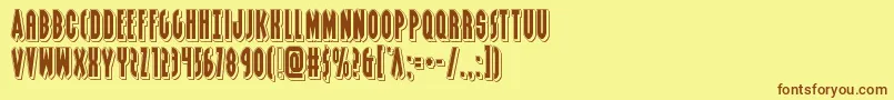 Подробнее о шрифте Grendelsmotherpunch Шрифт Grendelsmotherpunch – коричневые шрифты на жёлтом фоне