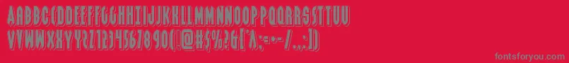 Grendelsmotherpunch-Schriftart – Graue Schriften auf rotem Hintergrund