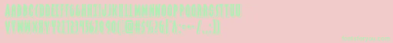 フォントGrendelsmotherpunch – ピンクの背景に緑の文字