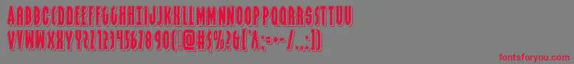 フォントGrendelsmotherpunch – 赤い文字の灰色の背景