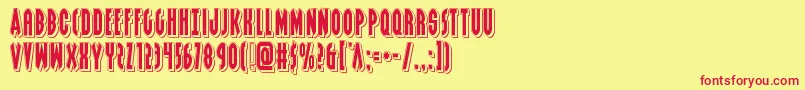 Grendelsmotherpunch Font – Red Fonts on Yellow Background