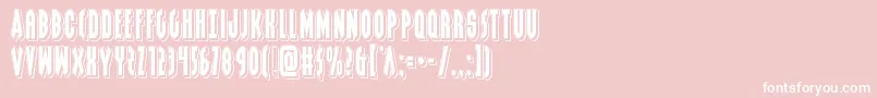 Grendelsmotherpunch-Schriftart – Weiße Schriften auf rosa Hintergrund