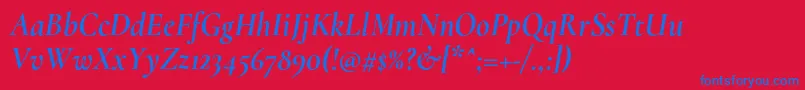CormorantBolditalic Font – Blue Fonts on Red Background