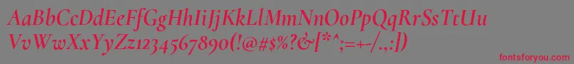CormorantBolditalic Font – Red Fonts on Gray Background