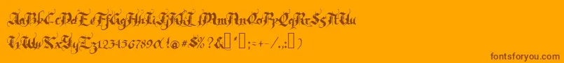 fuente Rhapsody – Fuentes Marrones Sobre Fondo Naranja