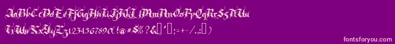 Rhapsody Font – Pink Fonts on Purple Background