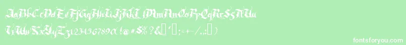 フォントRhapsody – 緑の背景に白い文字