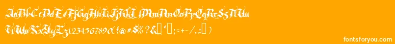 Шрифт Rhapsody – белые шрифты на оранжевом фоне