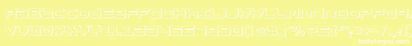 StuntmanShadow-Schriftart – Weiße Schriften auf gelbem Hintergrund