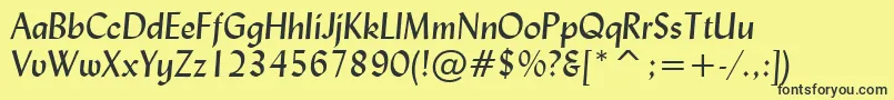LydianItalicBt Font – Black Fonts on Yellow Background