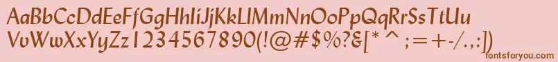 LydianItalicBt Font – Brown Fonts on Pink Background