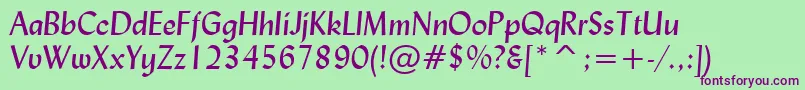 LydianItalicBt Font – Purple Fonts on Green Background