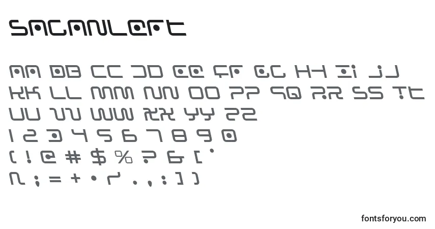 Шрифт Saganleft – алфавит, цифры, специальные символы