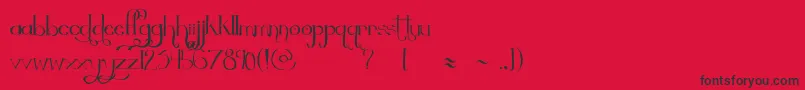 フォントThequickest – 赤い背景に黒い文字
