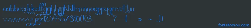 フォントThequickest – 黒い背景に青い文字